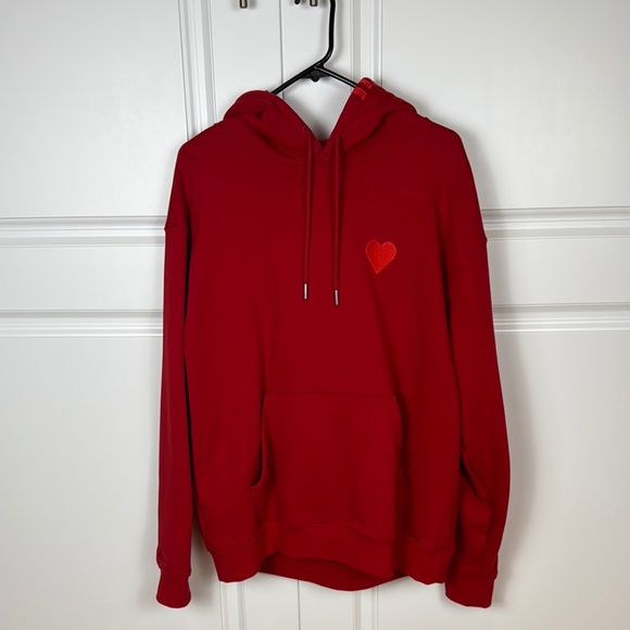 Red Heart Embroidered Men's Hoodie - Picture 1 of 9